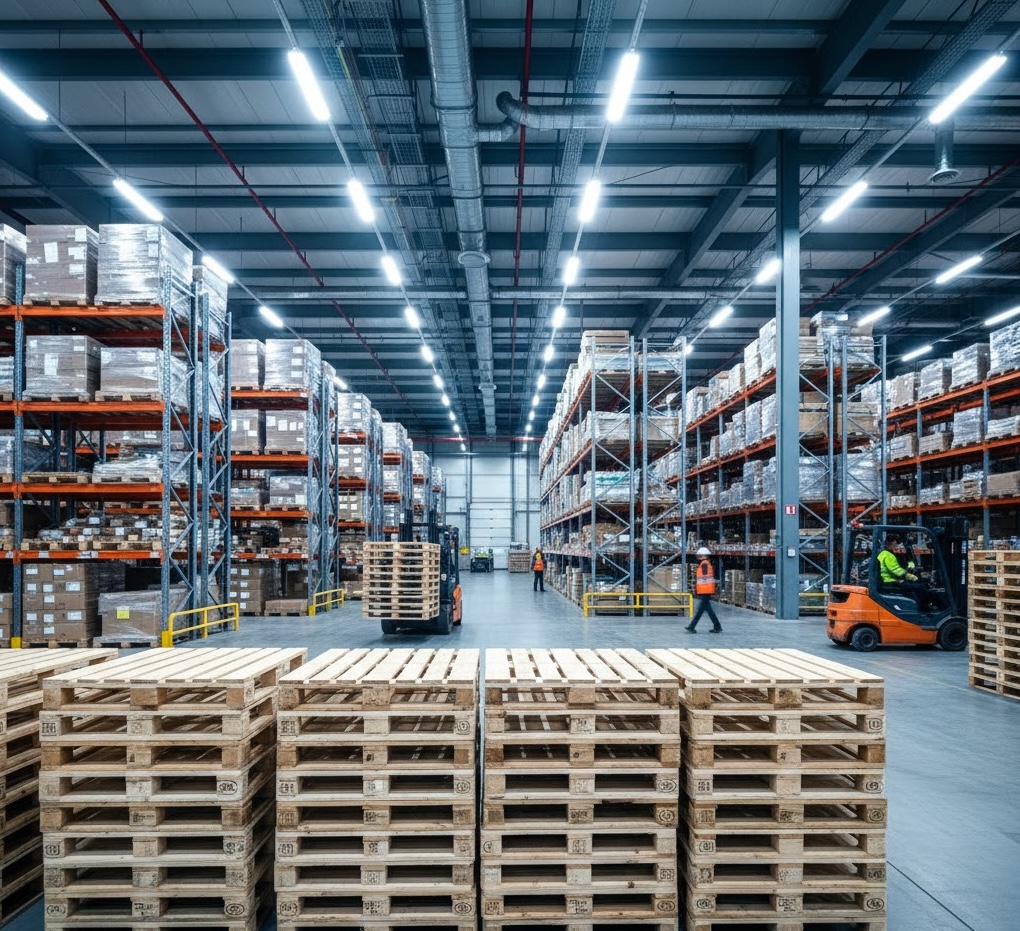 Heat treated pallets ready for international shipping