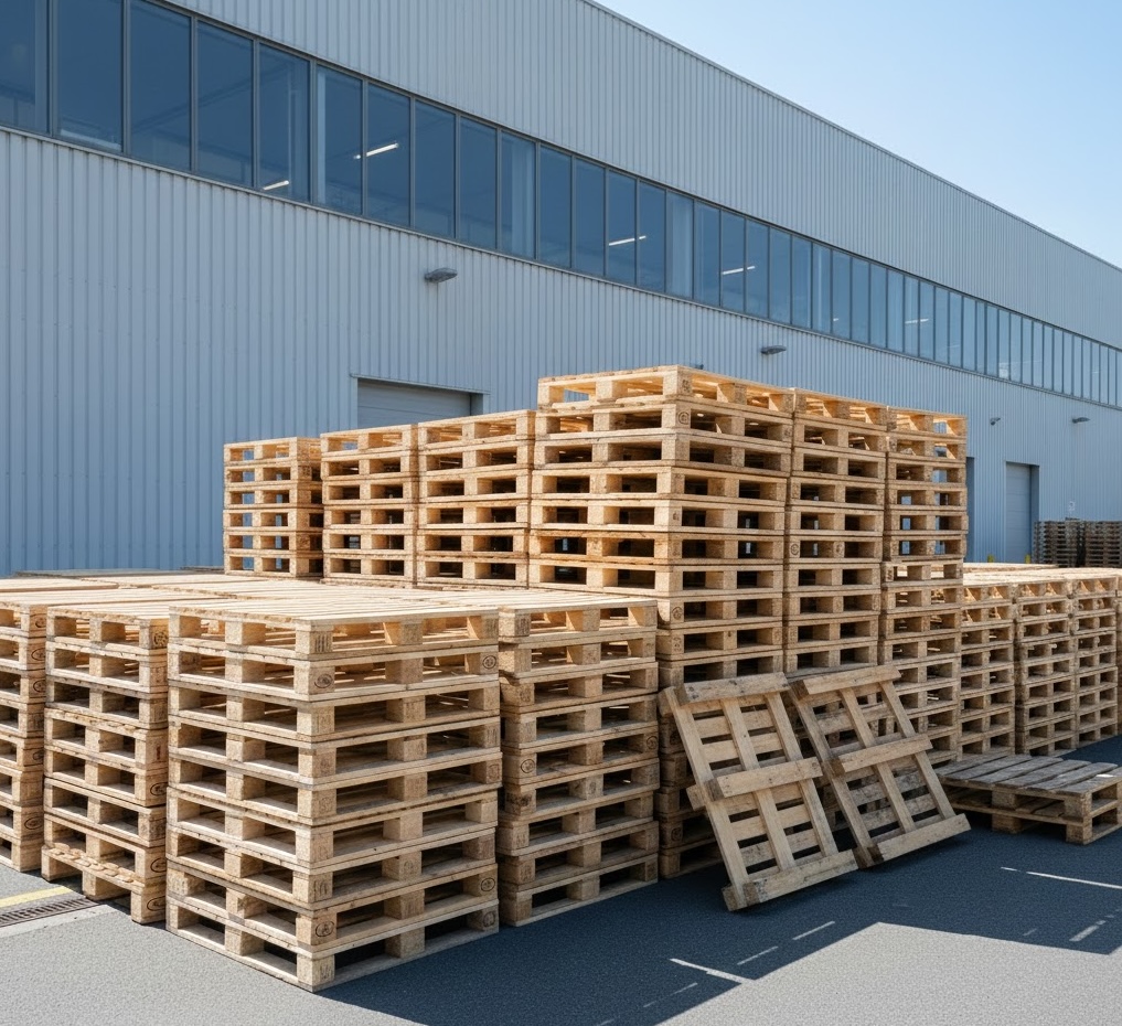 Charlotte Pallets team inspecting quality pallets